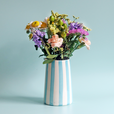 Spring Posy with Striped Vase