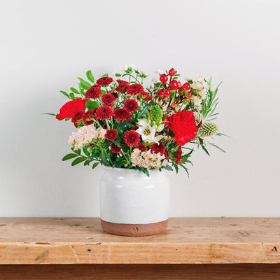 Christmas Posy with Ceramic Vase