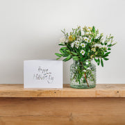 Mother's Day Posy with Glass House Vase