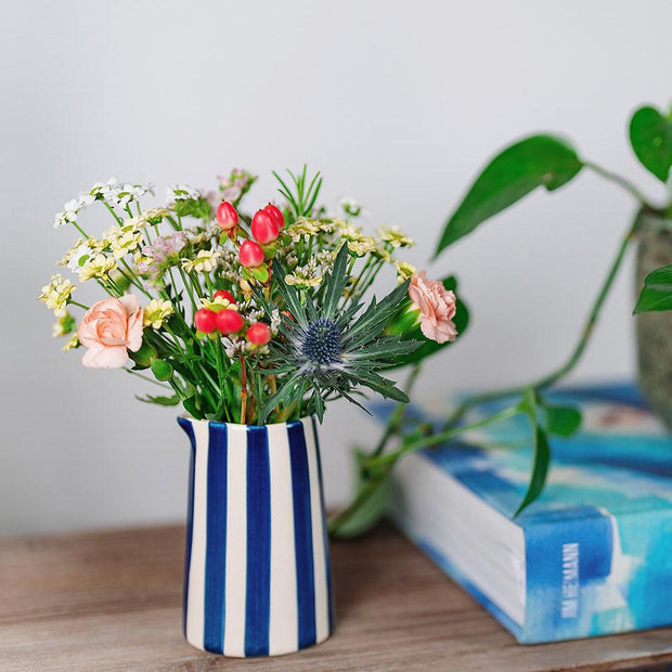 Winter Posy and Striped Vase