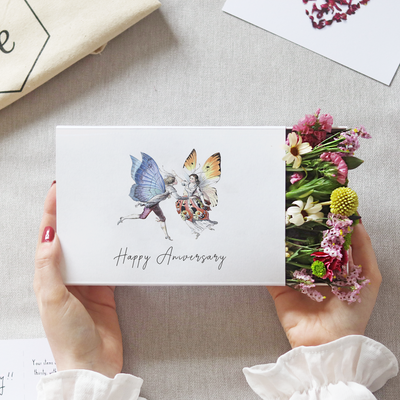 'Happy Anniversary' Deluxe Sleeved Gift Box Posy