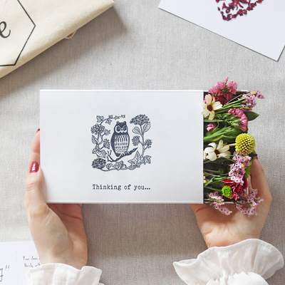 'Thinking of You' Illustrated Sleeved Botanical Posy